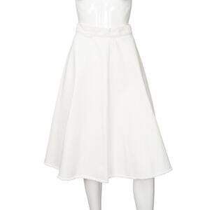 MONCLER White Cotton A-Line Midi Skirt Size M